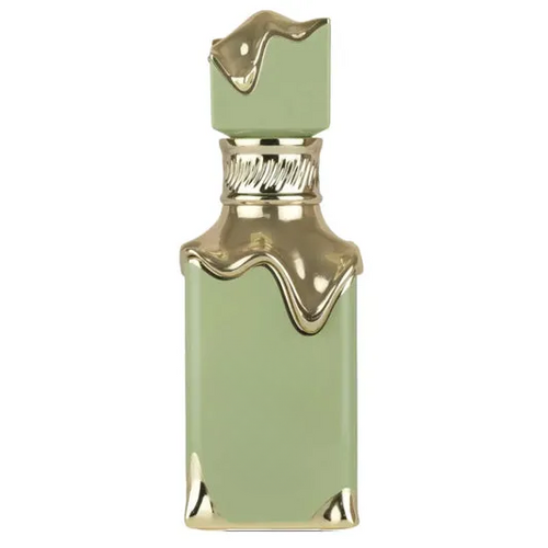 Decorative glass bottle with gold cap, perfect for home decor or DIY projects