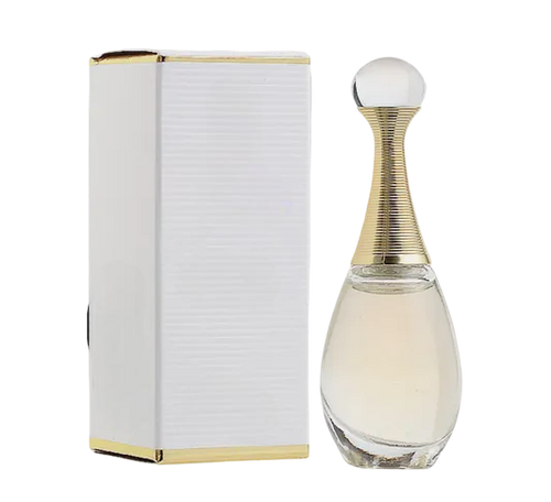 Empty decorative glass bottle with gold accents, ideal for home decor, shown with white gift box