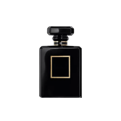 Elegant black decorative empty bottle with gold trim for home decor