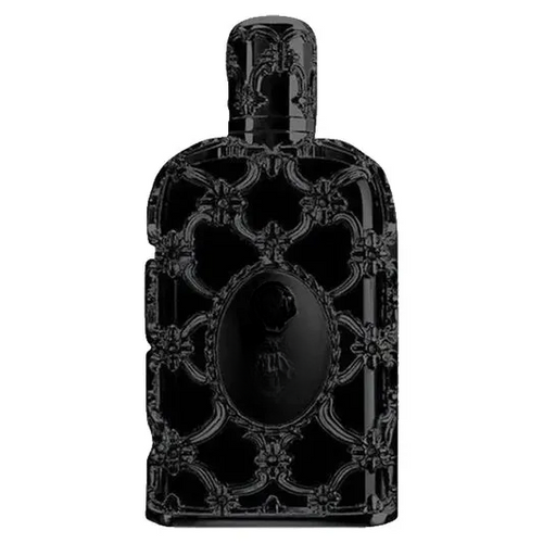 Black decorative empty bottle with ornate floral pattern for home decor