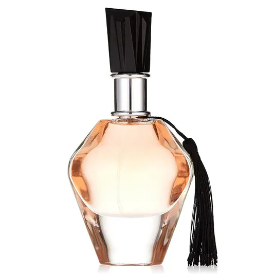 Empty decorative glass bottle with black tassel, elegant home decor accent
