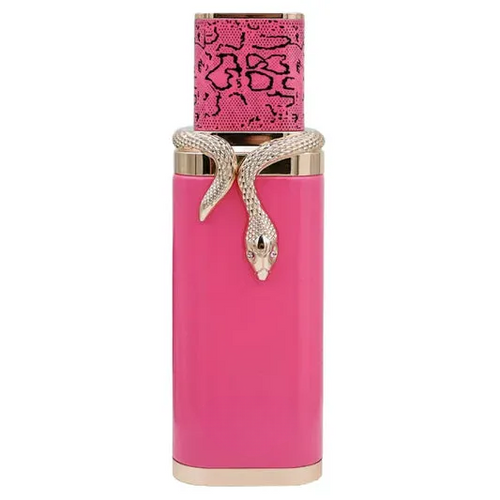 Pink decorative empty bottle with snake accent, home decor vase